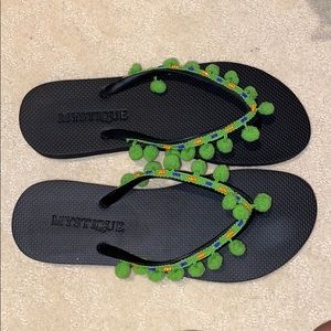Mystique Pom Pom Flip Flops